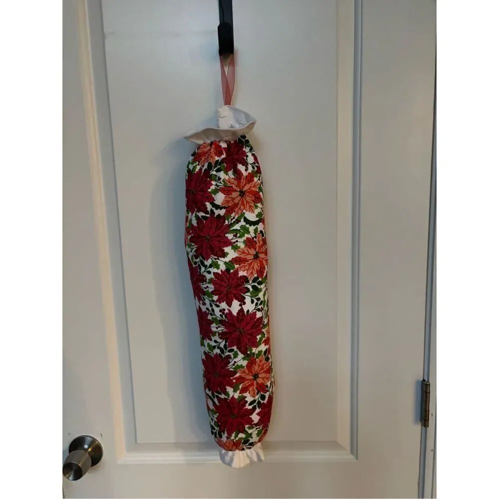 Handmade Plastic Bag Holder- Colored flowers